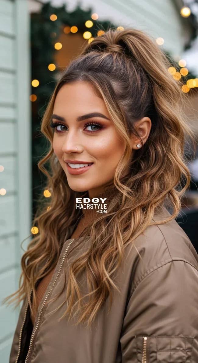 11. Textured High Ponytail | Elegant Winter Hairstyles With Celebrities: Embrace The Season In Style