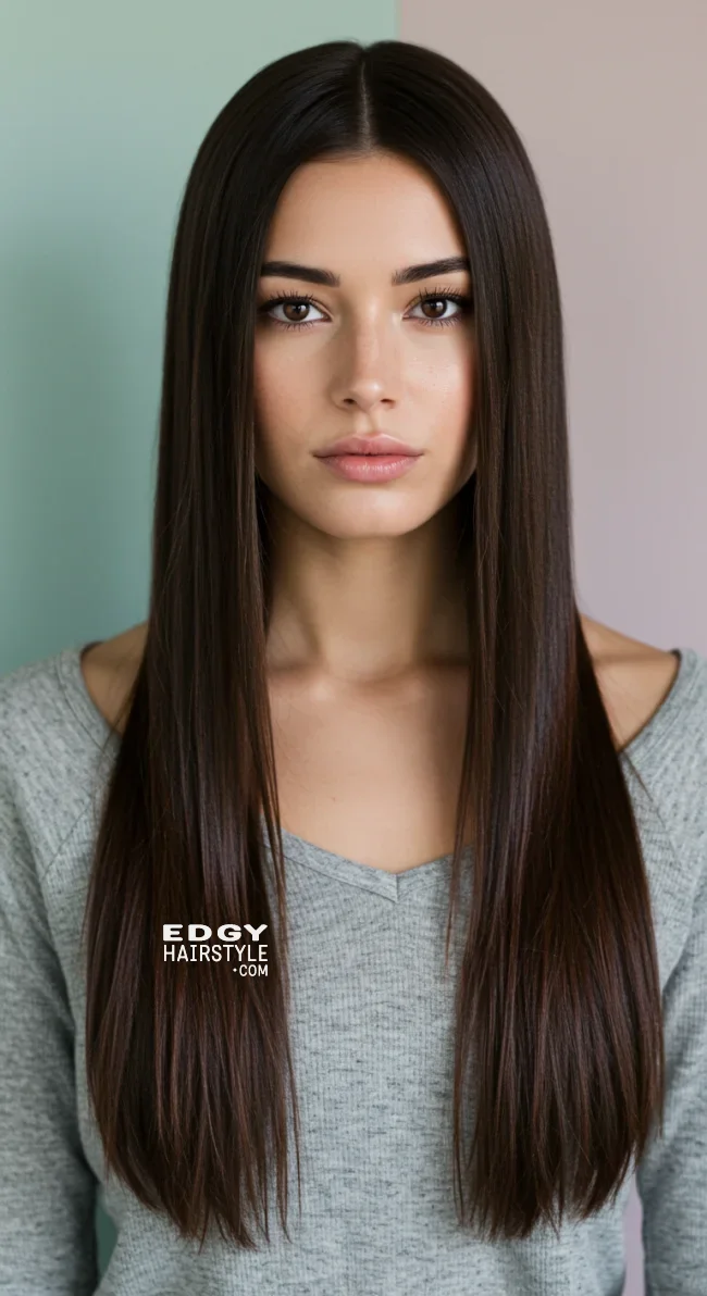 3. Center-Parted Straight Hair | Stunning Hairstyles For Straight Hair - Flawless Elegance