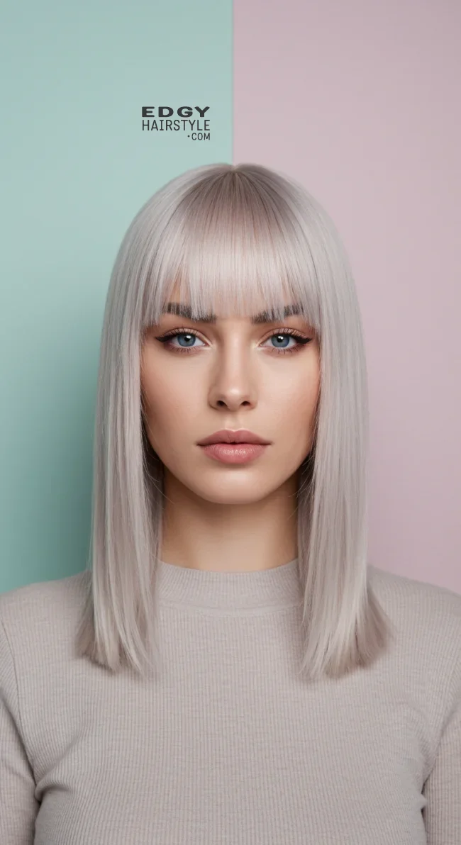 14. Sleek Fringe Straight Hair | Stunning Hairstyles For Straight Hair - Flawless Elegance