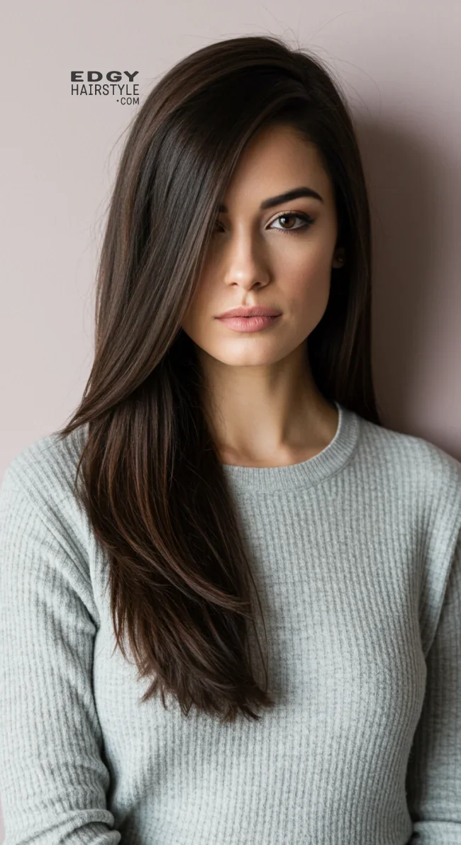 7. Deep Side-Part Straight Hair | Stunning Hairstyles For Straight Hair - Flawless Elegance