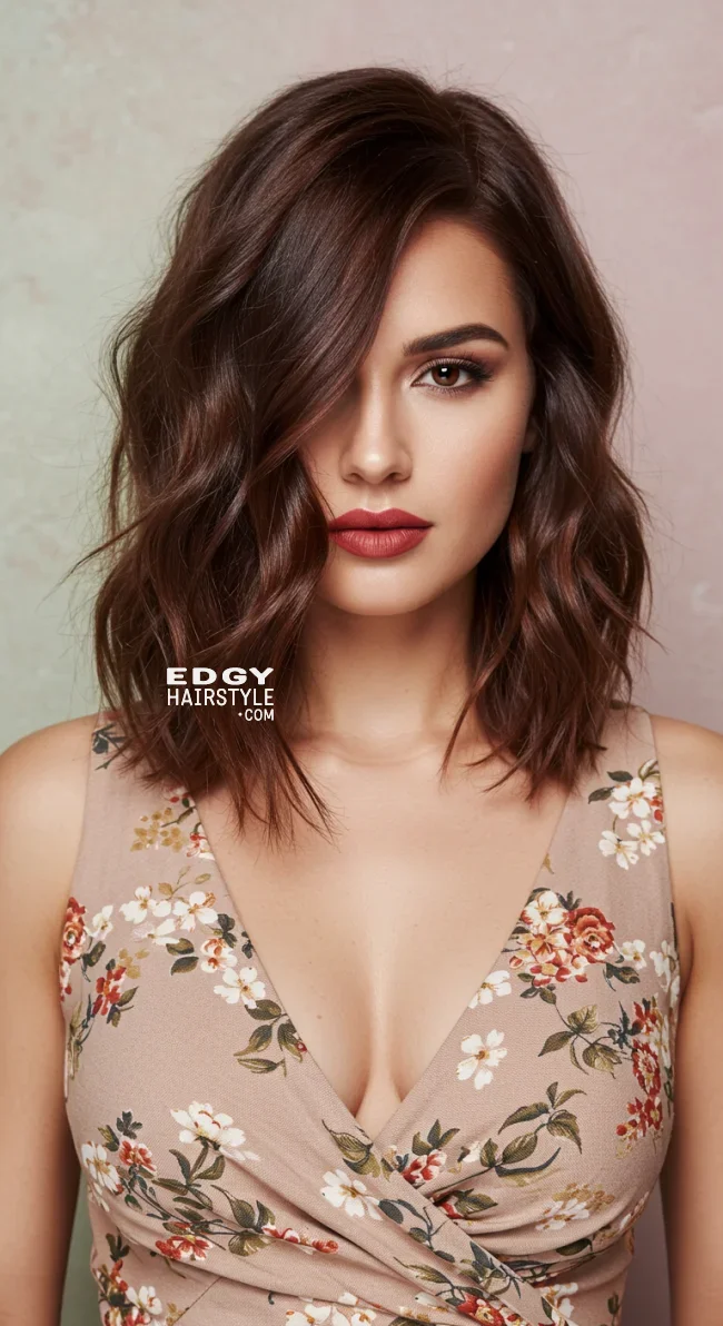 13. Side-Parted Wavy Lob (For Oval Faces) | Haircut Ideas Tailored To Your Face Shape: Top Trending Hairstyles For Women In 2025