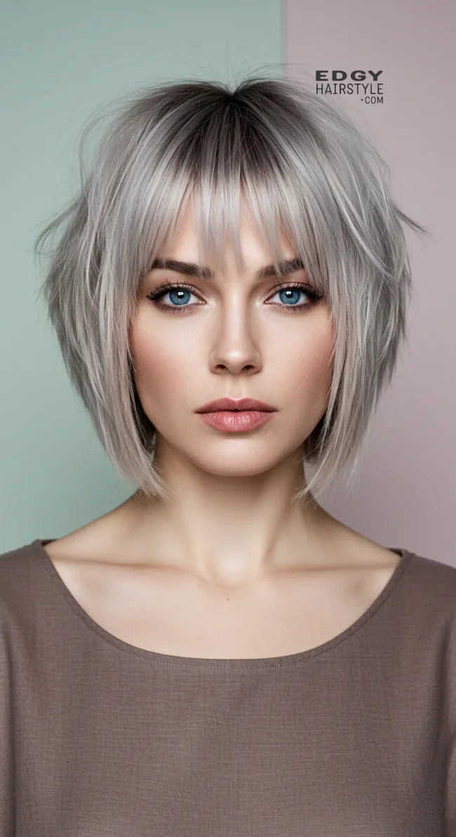 14. Textured Bob with Micro Bangs (For Square Faces) | Haircut Ideas Tailored To Your Face Shape: Top Trending Hairstyles For Women In 2025