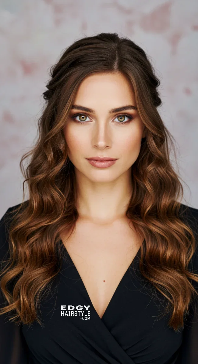 4. Half-Up, Half-Down with Loose Waves | Hairstyles For Valentine’s Day: Flirty Styles And Romance