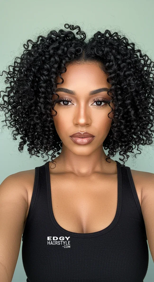 4. Curly Bob with Center Parting | Bob With Center Parting: Latest Hairstyle Trend!