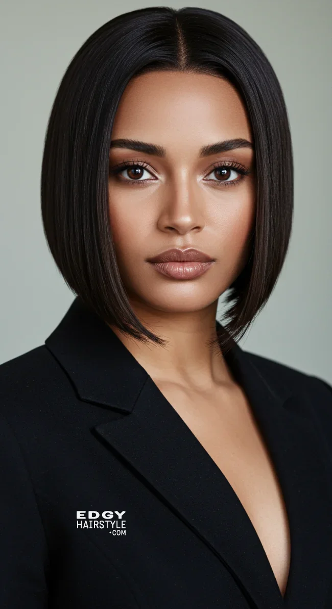 1. Sleek Bob with Center Parting | Bob With Center Parting: Latest Hairstyle Trend!