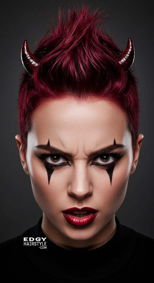 10. Devilish Red Spikes | 10 Funky And Crazy Halloween Hairstyles For Short Hair