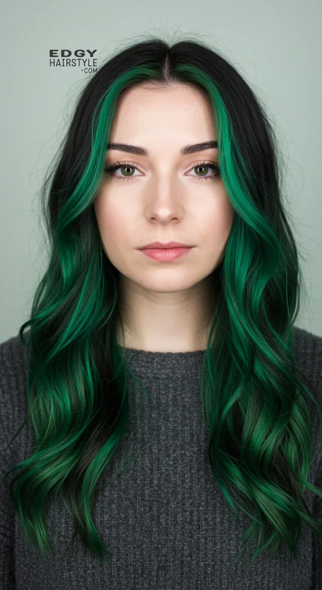 6. Moss Green Accents | 15 Most Important Hair Color Trends For Winter 2025