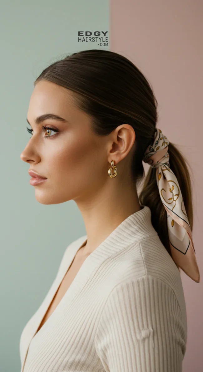 10. Silk Scarf Ponytail | How To Tie Up Your Hair Without Damaging It? A Guide To Gentle Hairstyling