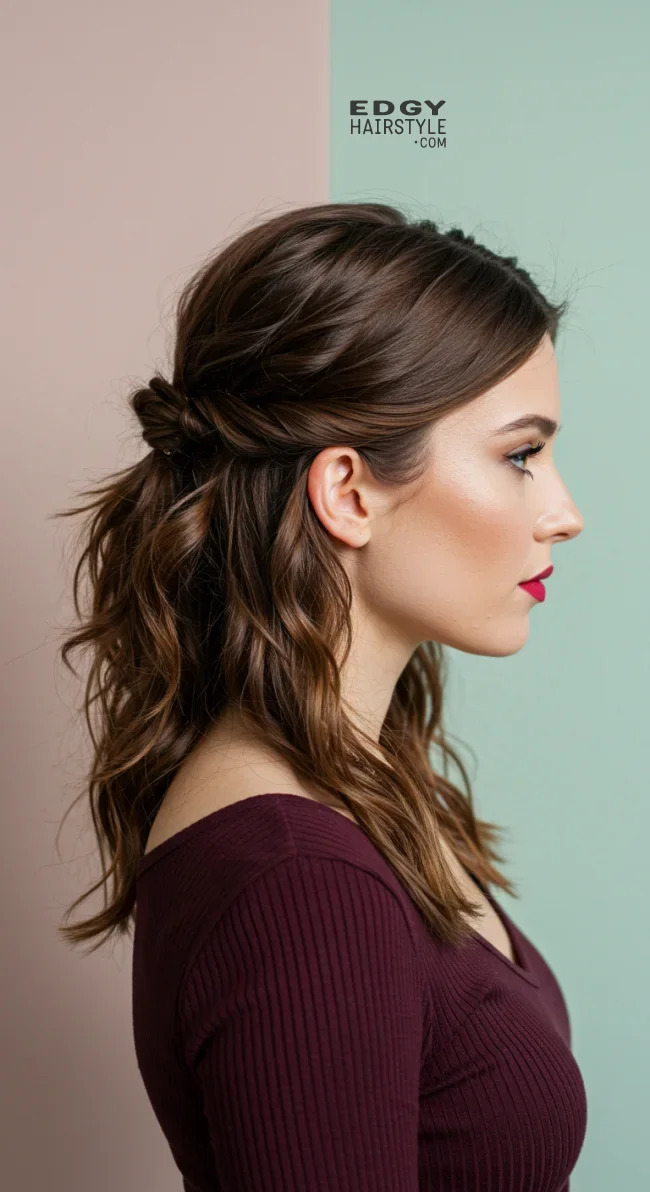8. Twisted Half-Up Hairstyle | How To Tie Up Your Hair Without Damaging It? A Guide To Gentle Hairstyling