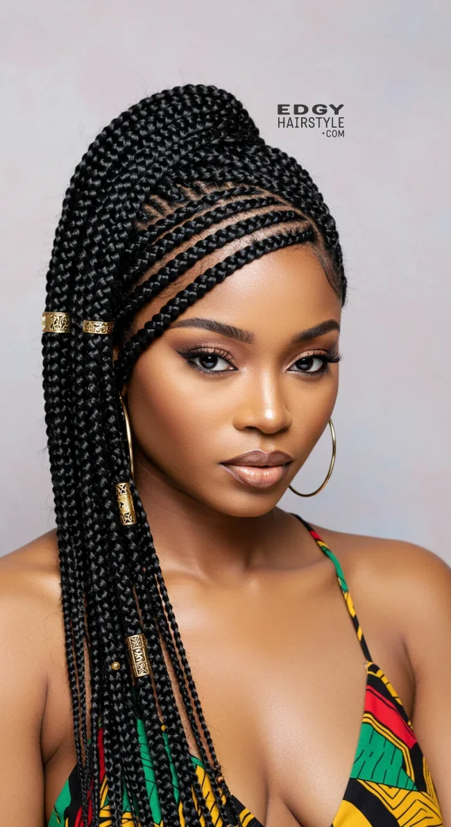 9. Fulani Braids with Side Cornrows | 10 Trendy Fulani Braids To Try For A Fresh Look