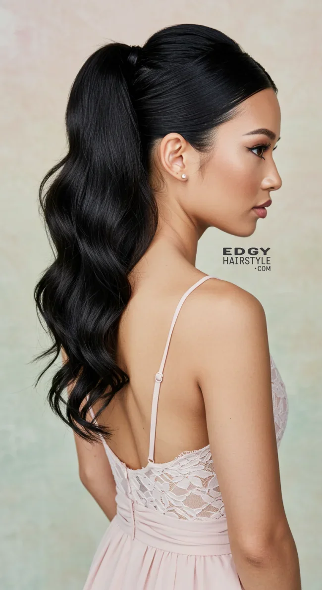 4. Textured High Ponytail | Top 8 Bridesmaid Hairstyles For Every Hair Type