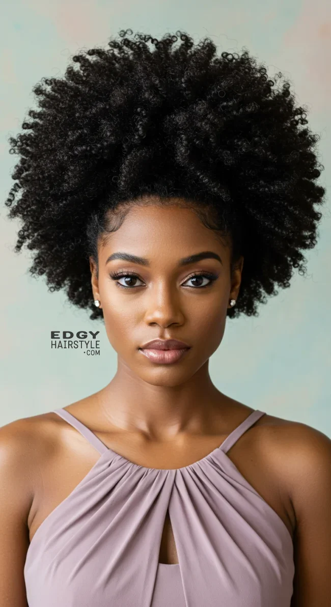 8. Voluminous Afro Puff | Top 8 Bridesmaid Hairstyles For Every Hair Type