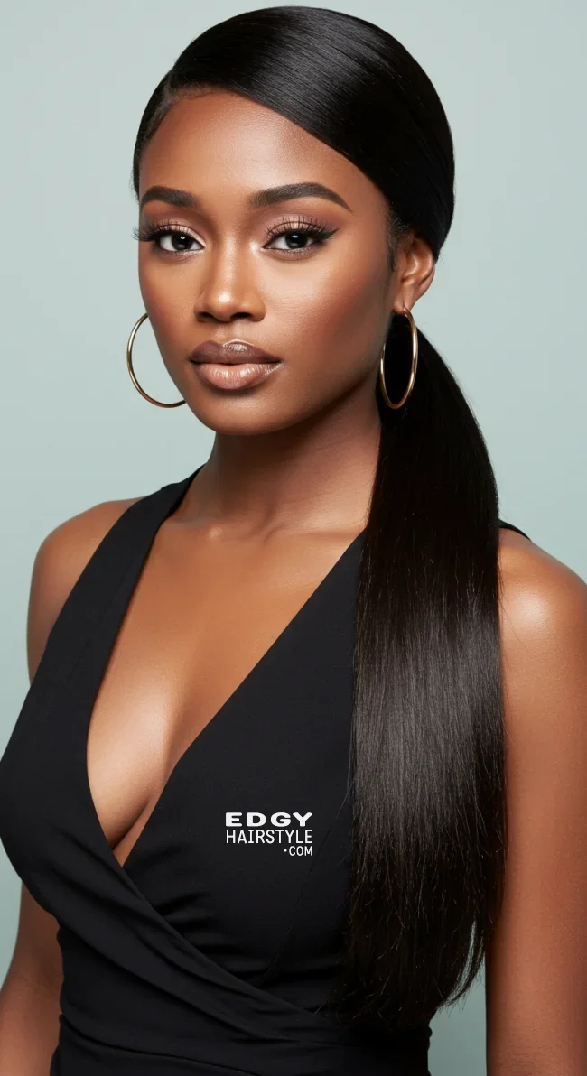 13. Side Ponytail | Ponytail Styles For Black Women: Trendy And Elegant Looks