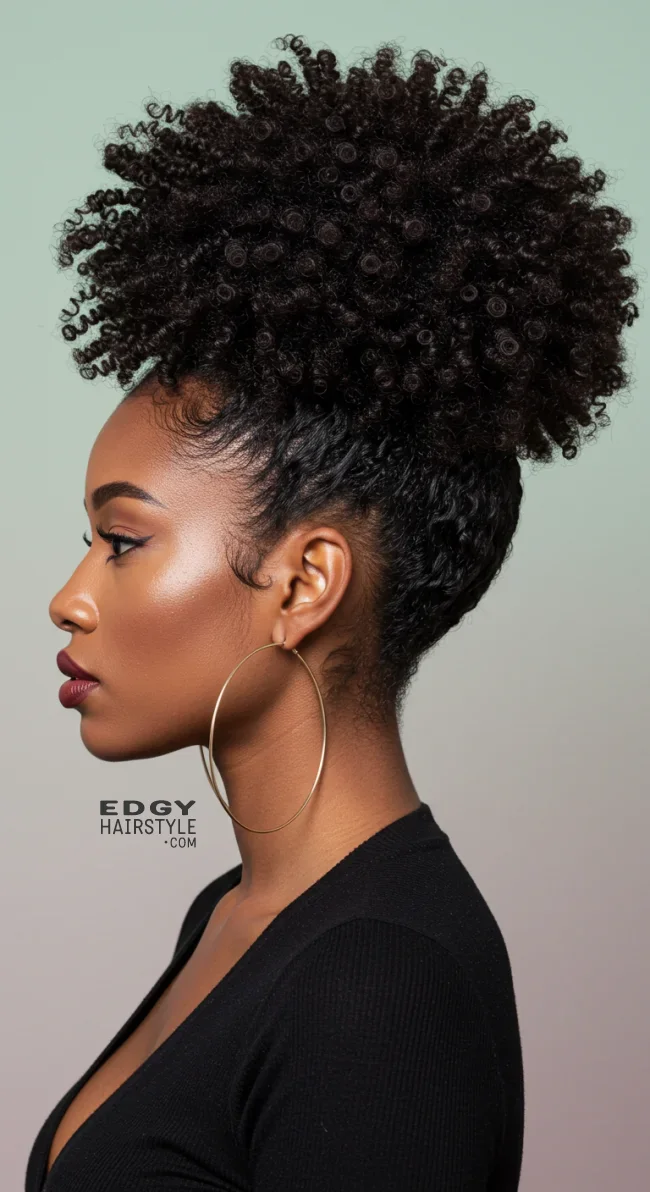 6. Afro Puff Ponytail | Ponytail Styles For Black Women: Trendy And Elegant Looks