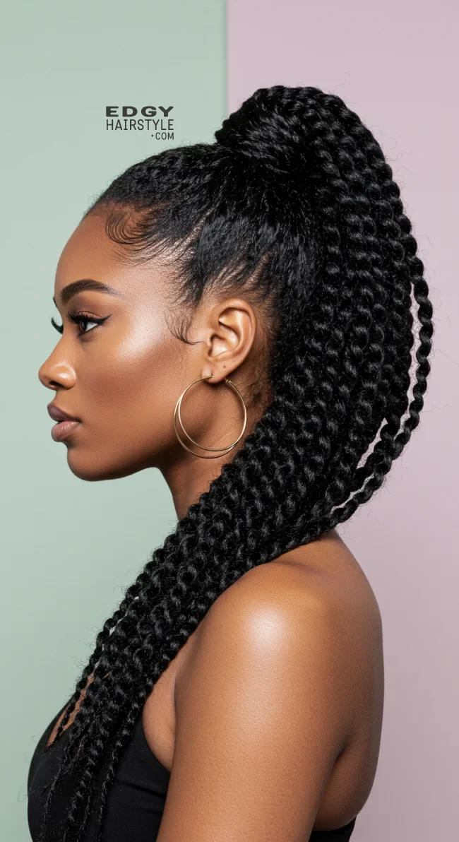 9. Twisted Ponytail | Ponytail Styles For Black Women: Trendy And Elegant Looks
