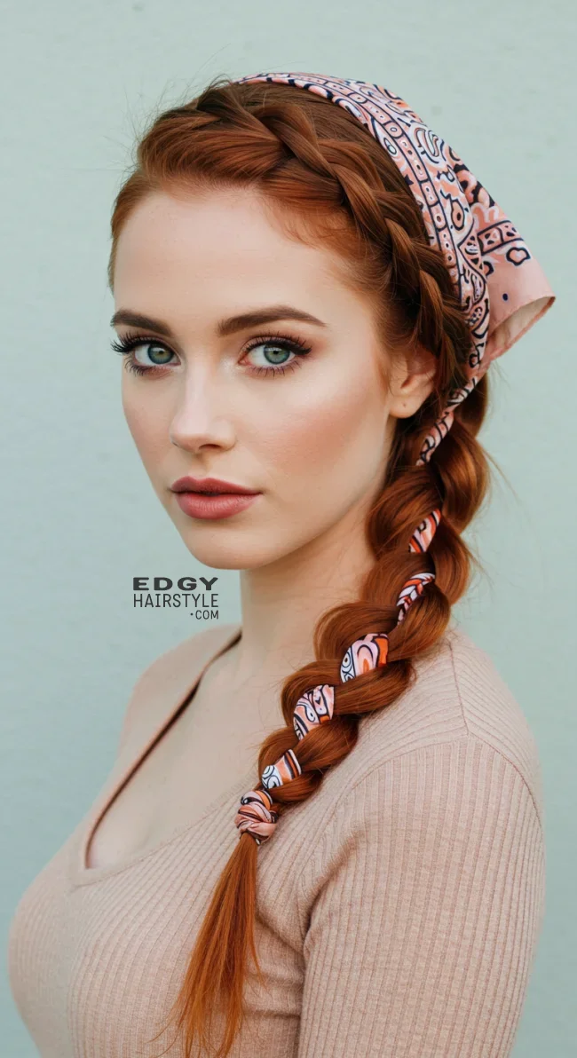 4. Bandana Fishtail Braid | Top 8 Fab Bandana Hairstyles To Elevate Your Look
