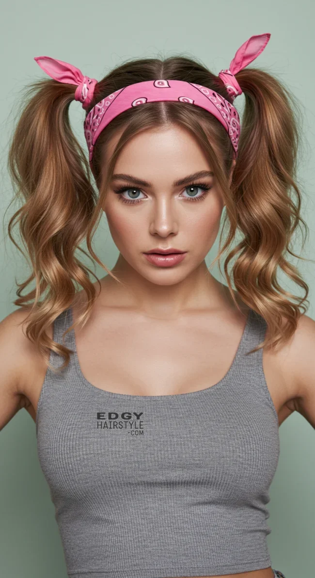 5. Bandana Pigtails | Top 8 Fab Bandana Hairstyles To Elevate Your Look
