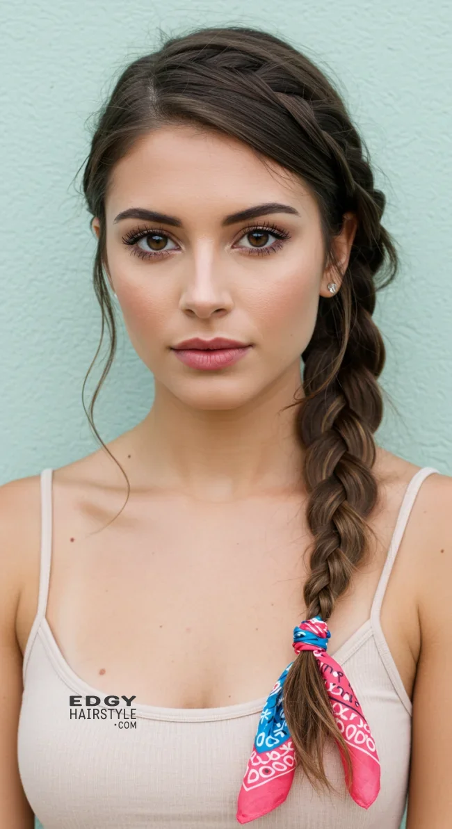 6. Bandana Side Braid | Top 8 Fab Bandana Hairstyles To Elevate Your Look