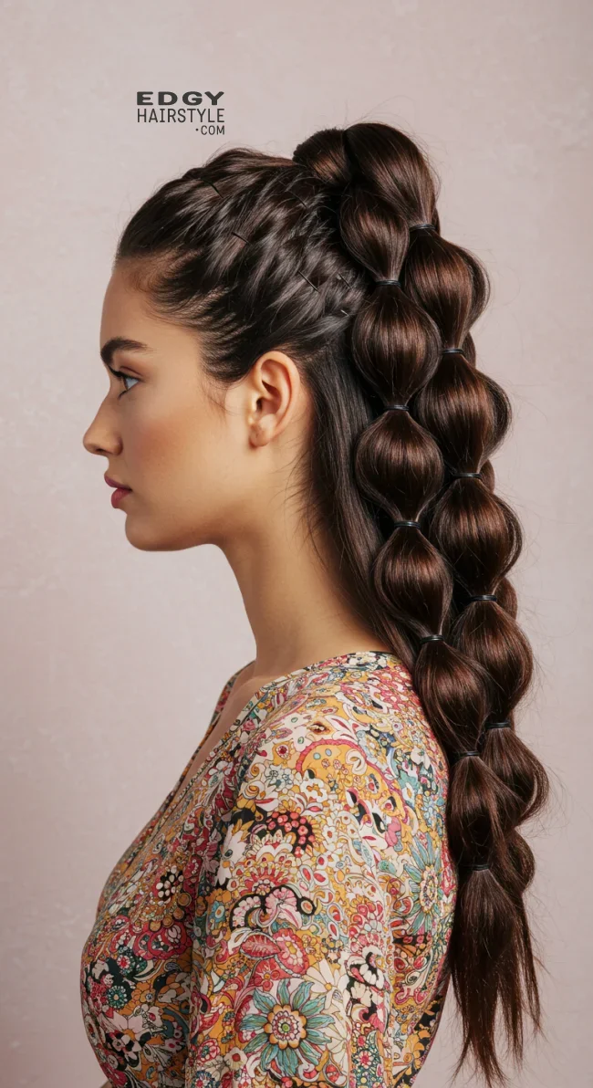 7. Bubble Ponytail | Spring Hairstyles For Long Hair: Fresh Looks