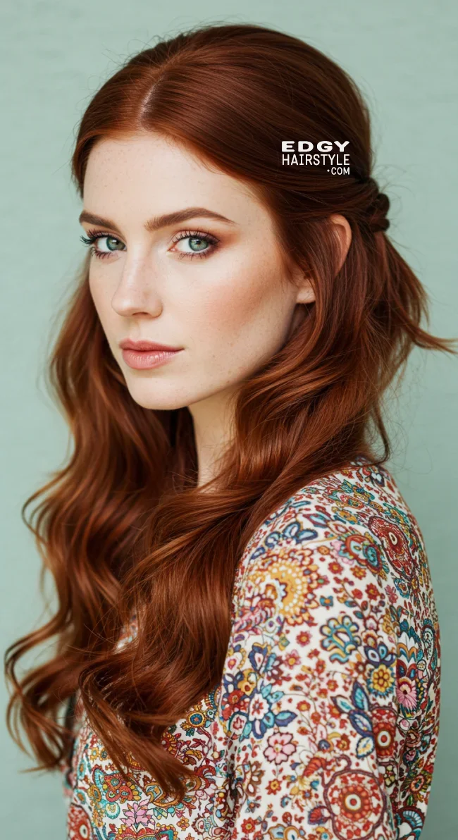 4. Half-Up Half-Down with Curls | Spring Hairstyles For Long Hair: Fresh Looks