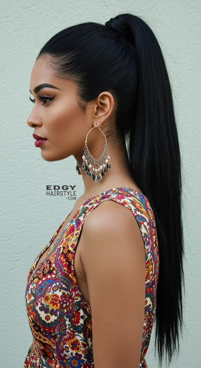 2. High Ponytail with a Twist | Spring Hairstyles For Long Hair: Fresh Looks
