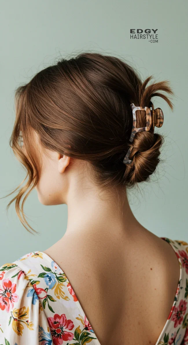 14. Claw Clip Updo | Spring Hairstyles For Long Hair: Fresh Looks