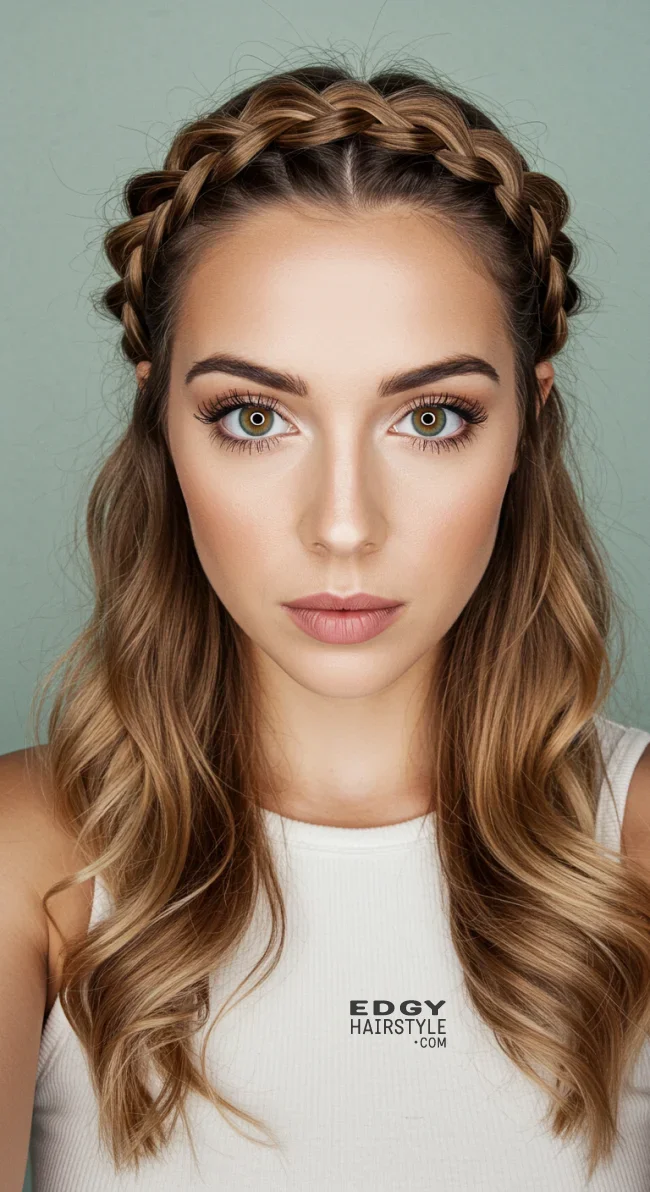 11. Braided Crown | Cappuccino Bronde Is The New Hair Color Trend