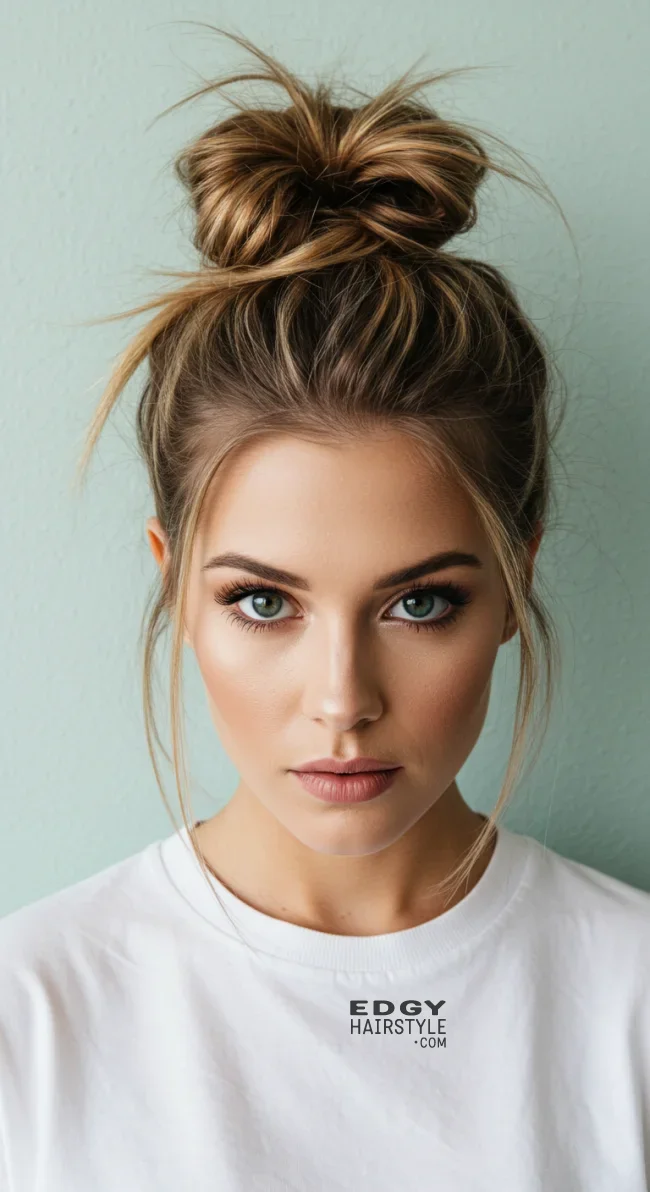 10. Messy Bun | Cappuccino Bronde Is The New Hair Color Trend