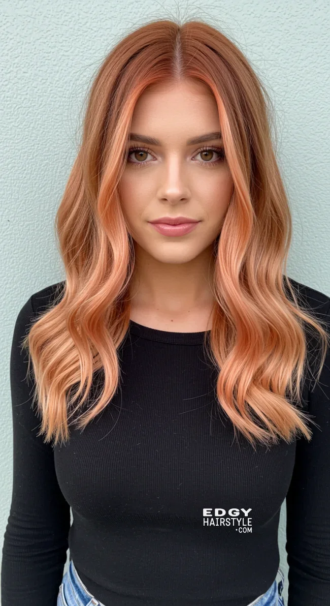 14. Peachy Copper Balayage | Copper Balayage: All About Copper Balayage And How To Adopt It