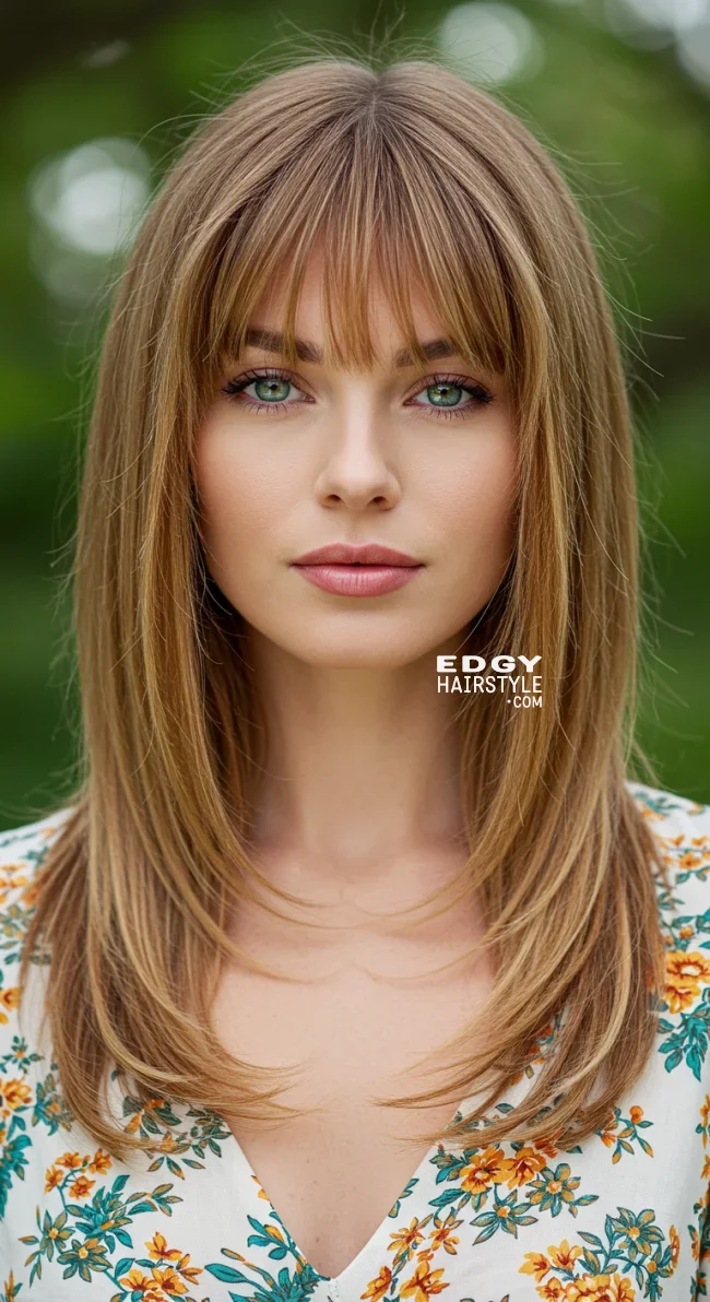 2. Wispy Curtain Bangs | 15 Unique Spring Hairstyles – Best Spring Trends