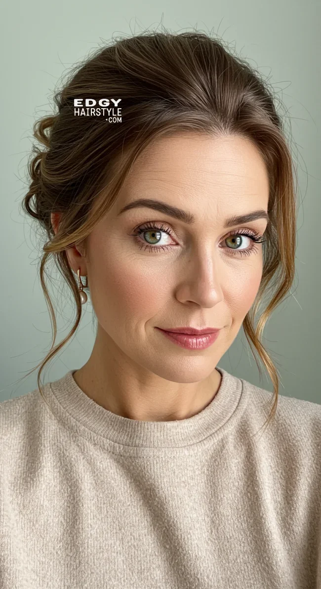 14. Messy Chignon Bun | 15 Trendy Hairstyles For Older Women To Spice Up Their Look