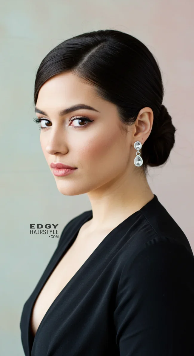 6. Low Bun with Side Part | Top 15 Modern Updo Hairstyles: Styling Tips And Trend Insights