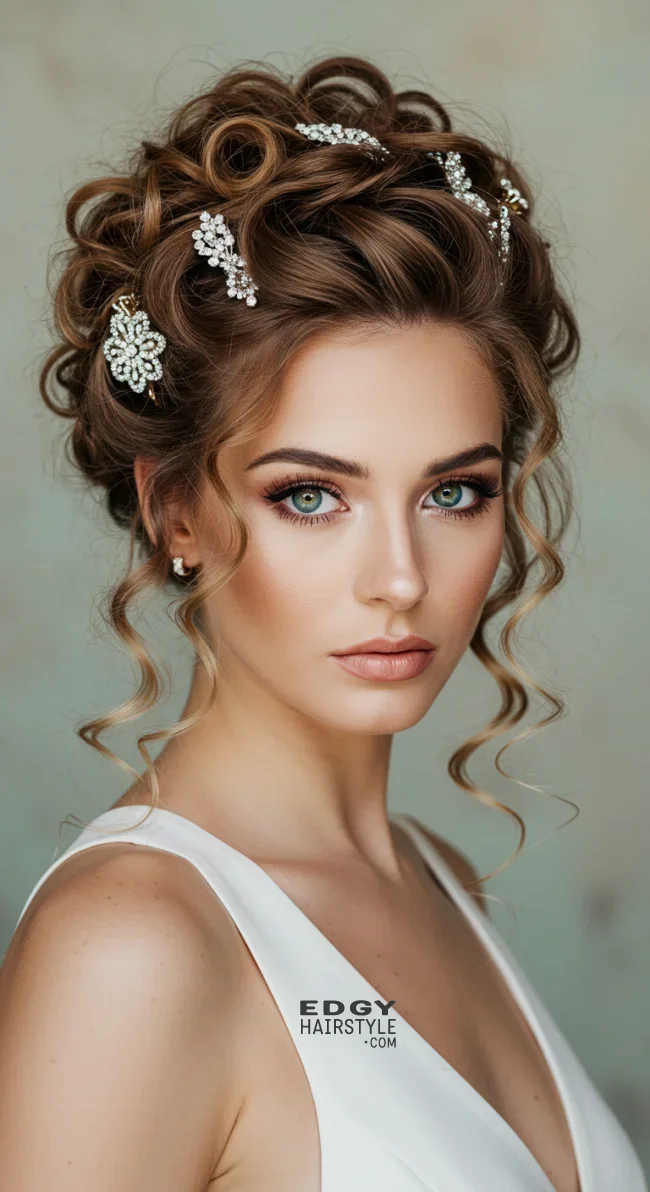 14. Curly Updo with Decorative Clips | Top 15 Modern Updo Hairstyles: Styling Tips And Trend Insights