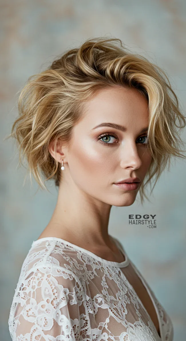 11. Messy Chic Updo | Bridal Hairstyle For Short Hair: Top 15 Picks For Your Big Day!