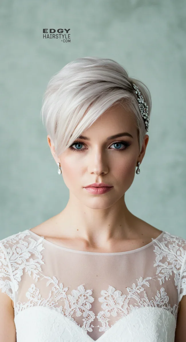 5. Pixie Cut With Sparkling Hair Accessories | Bridal Hairstyle For Short Hair: Top 15 Picks For Your Big Day!