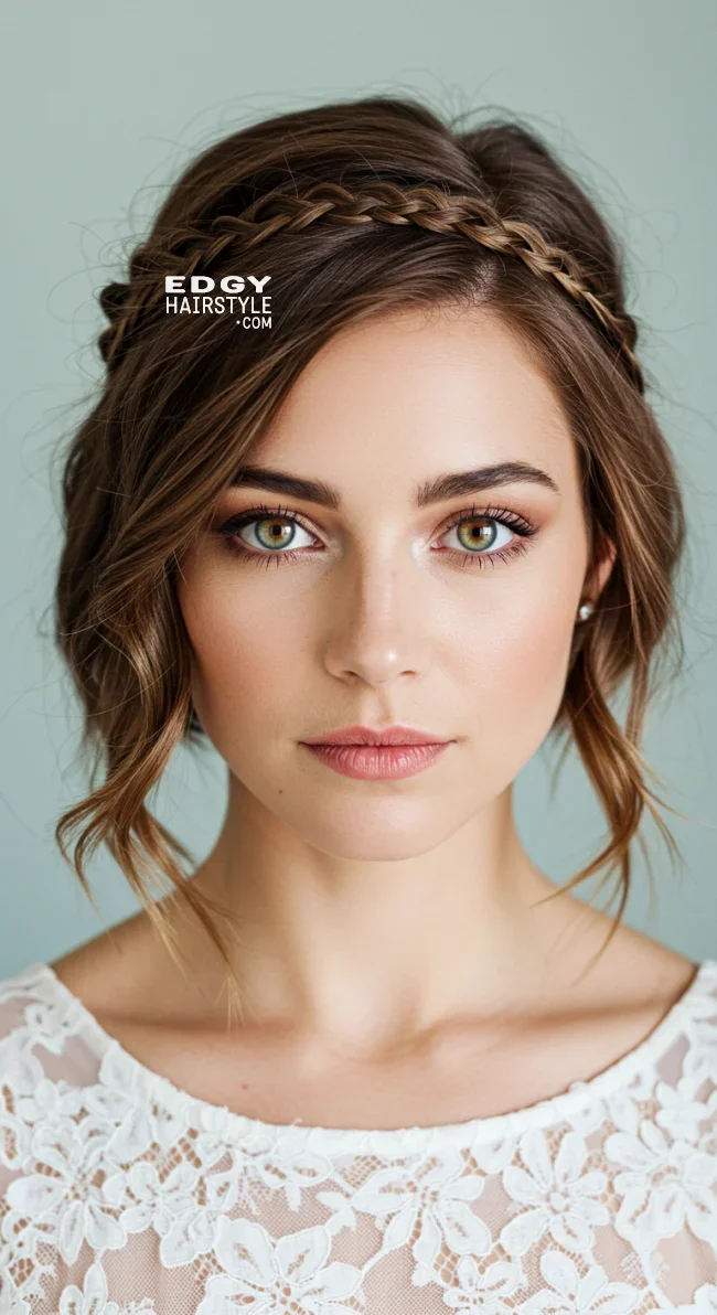 10. Crown Braid for Short Hair | Bridal Hairstyle For Short Hair: Top 15 Picks For Your Big Day!