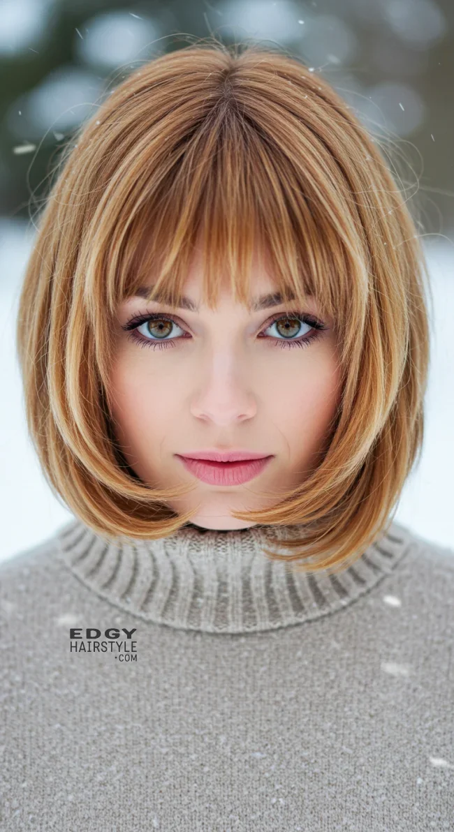 12. Soft Rounded Bangs with Layers | 15 Winter Haircut Trends To Jump On Right Now
