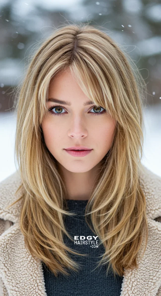 3. Wispy Bangs with Long Layers | 15 Winter Haircut Trends To Jump On Right Now