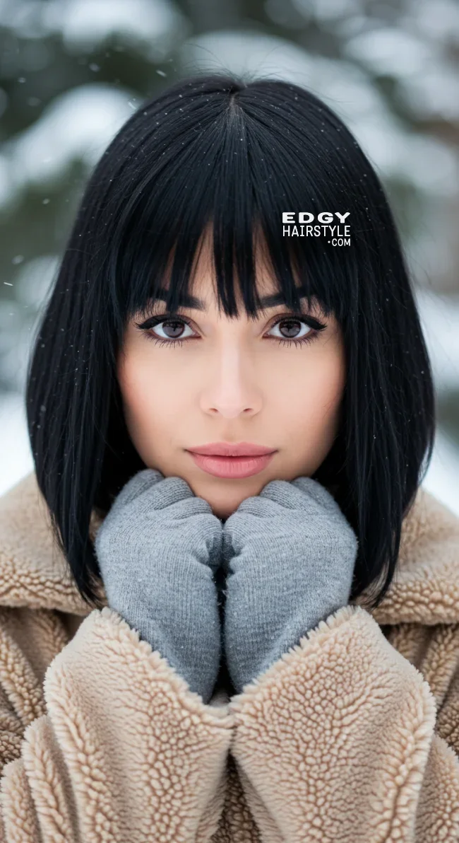 14. Classic Blunt Cut with Middle Part | 15 Winter Haircut Trends To Jump On Right Now