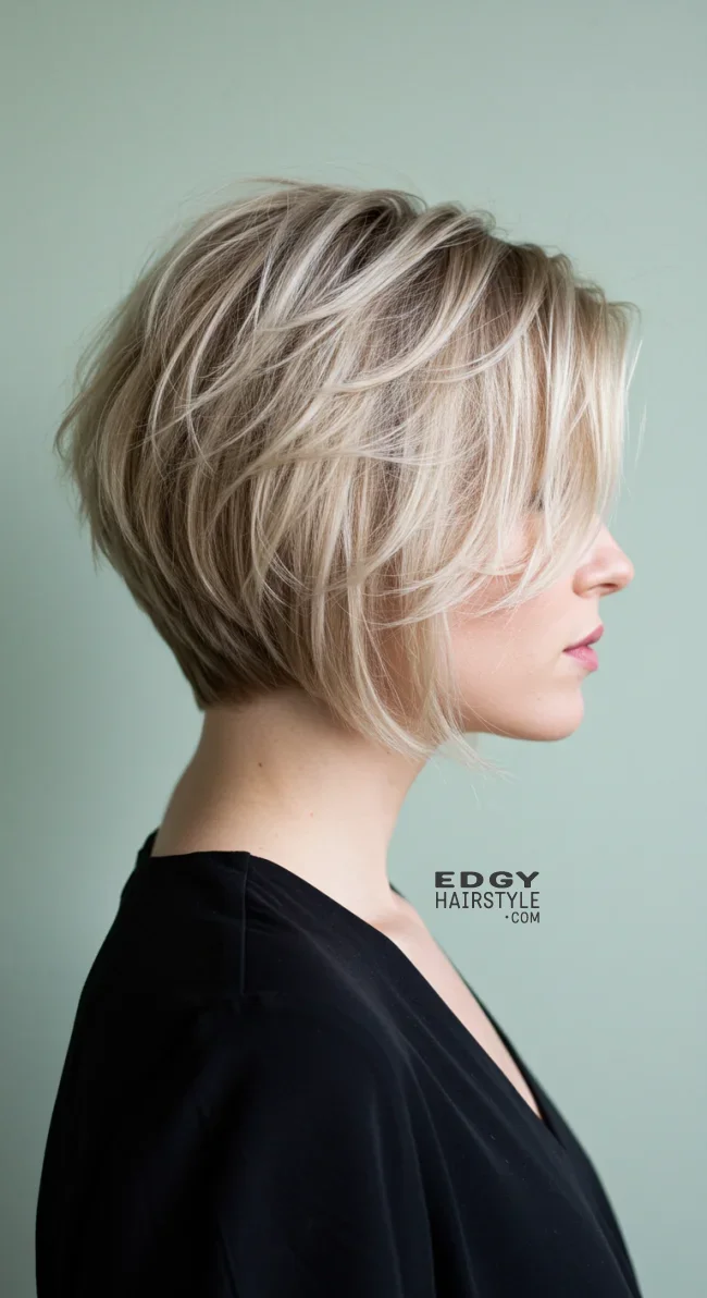 4. Layered Blonde Inverted Bob with Volume | Messy Inverted Bob Ideas That Ooze Tremendous Rizz