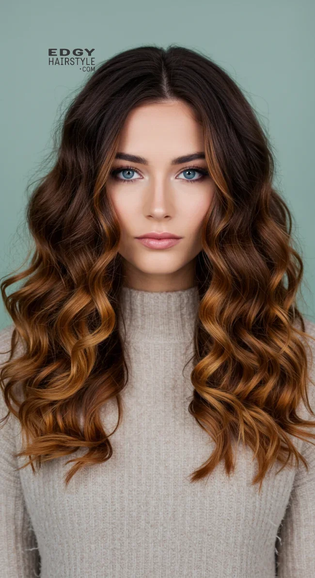 4. Dark Chestnut to Caramel Blonde Ombre | 15 Majestic Ombre Winter Hair Colors Not To Miss