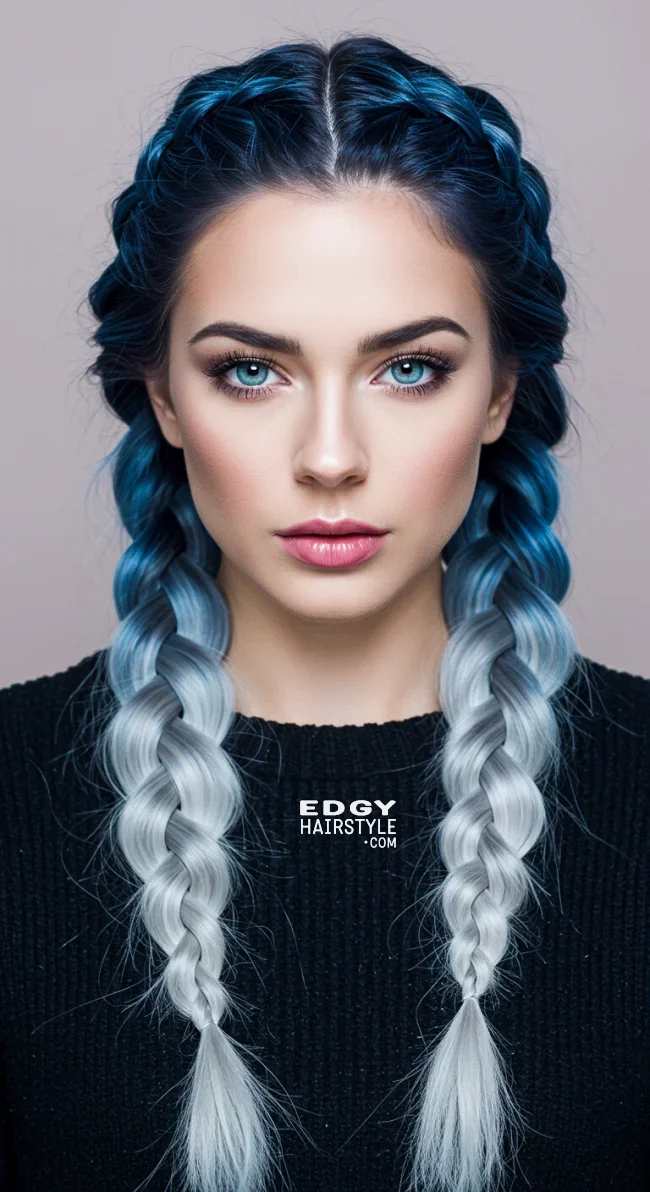 14. Frosty Blue to Silver Ombre | 15 Majestic Ombre Winter Hair Colors Not To Miss