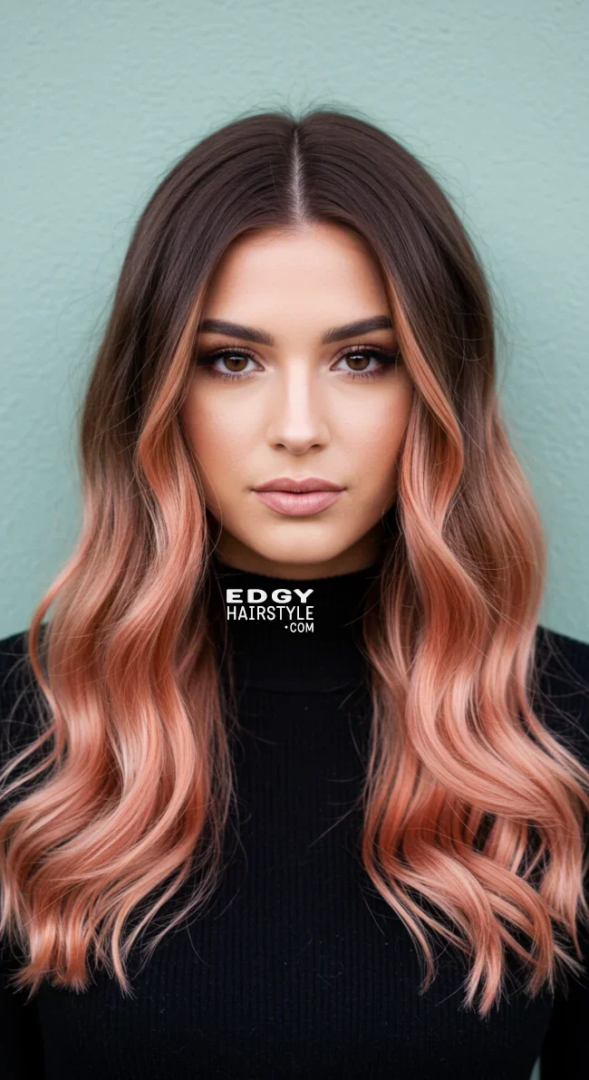 12. Dark Brown to Rose Gold Ombre | 15 Majestic Ombre Winter Hair Colors Not To Miss