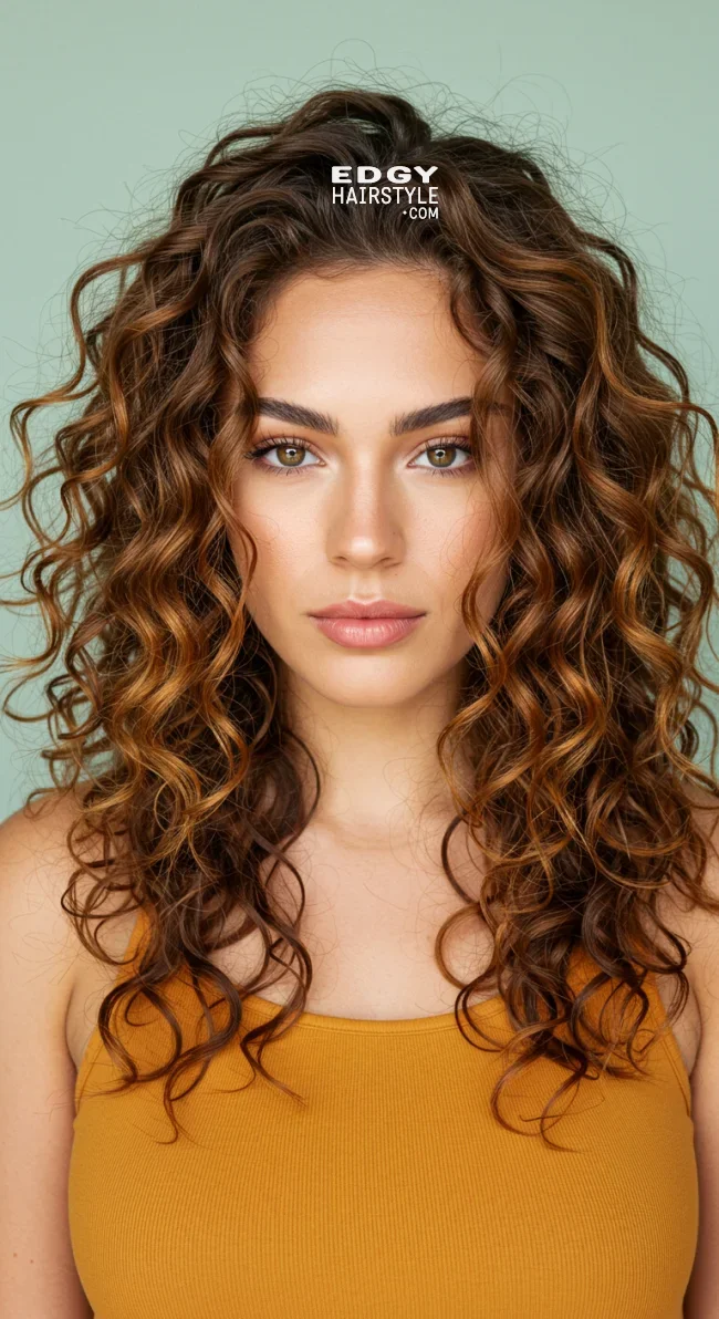 7. Golden Caramel Curls | Unveiling The Allure Of Caramel Hairstyles - Sweeter Than Ever
