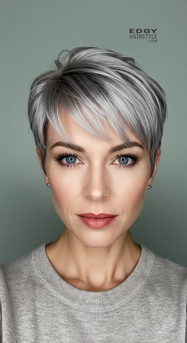 3. Classic Pixie Cut with Short Bangs | 10 Stylish Hairstyles For Women Over 50 With Bangs