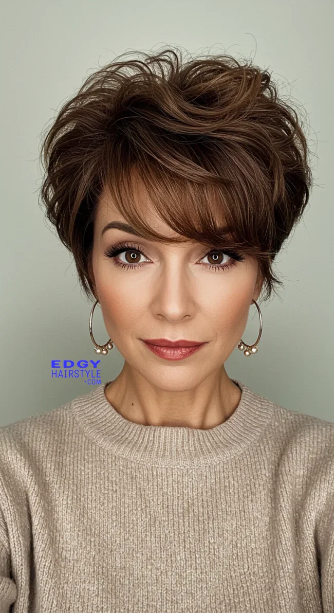 10. Voluminous Short Cut with Full Bangs | 10 Stylish Hairstyles For Women Over 50 With Bangs