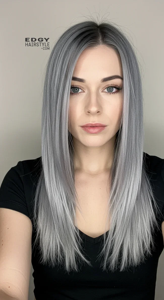 8. Cool Graphite Balayage on Silver Hair | Reverse Balayage On Grey Hair: Everything You Need To Know