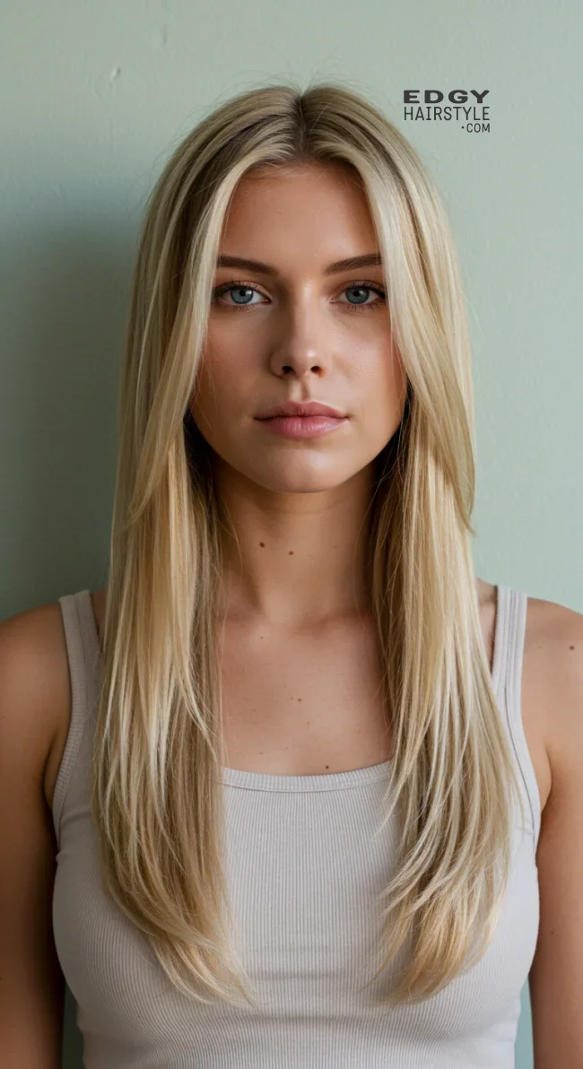 2. Layered Step Cut with Straight Ends | Step Cutting Hairstyles For Long Hair: Stylish Trends