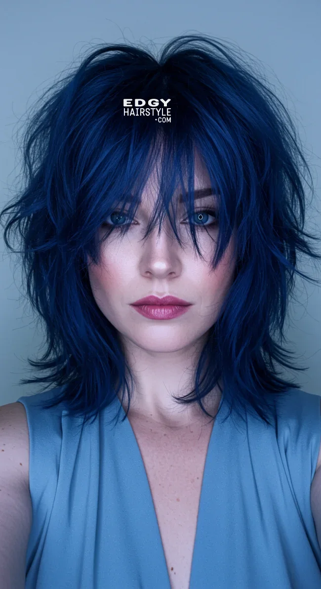 5. Midnight Blue Shag | Hair Color Trends Of 2025: A Comprehensive Guide To On-Trend Shades And Styles