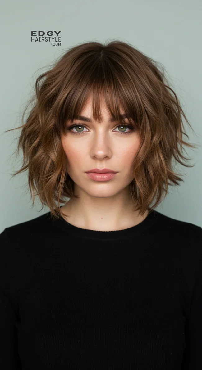 2. Wavy Bob with Birkin Bangs | Birkin Bangs: Retro Chic Revival Takes The Hair Scene By Storm